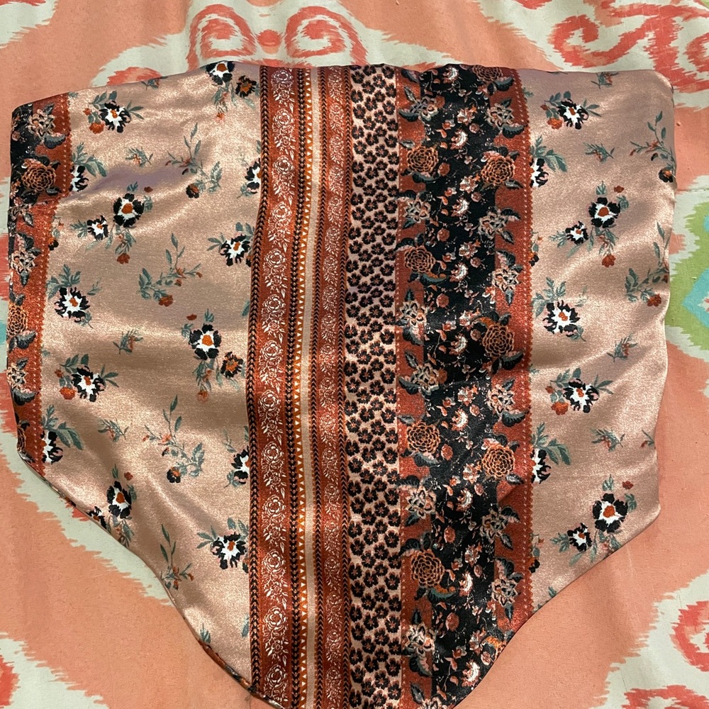Floral and Leopard Print bandana top